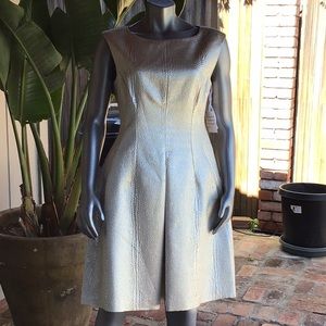 NWT Anne Klein Gold Metallic Cocktail Dress Size 14